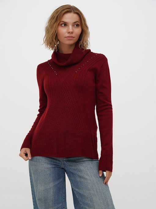 Свитер Sassofono модель A271-SC-3540_бордовый Фото