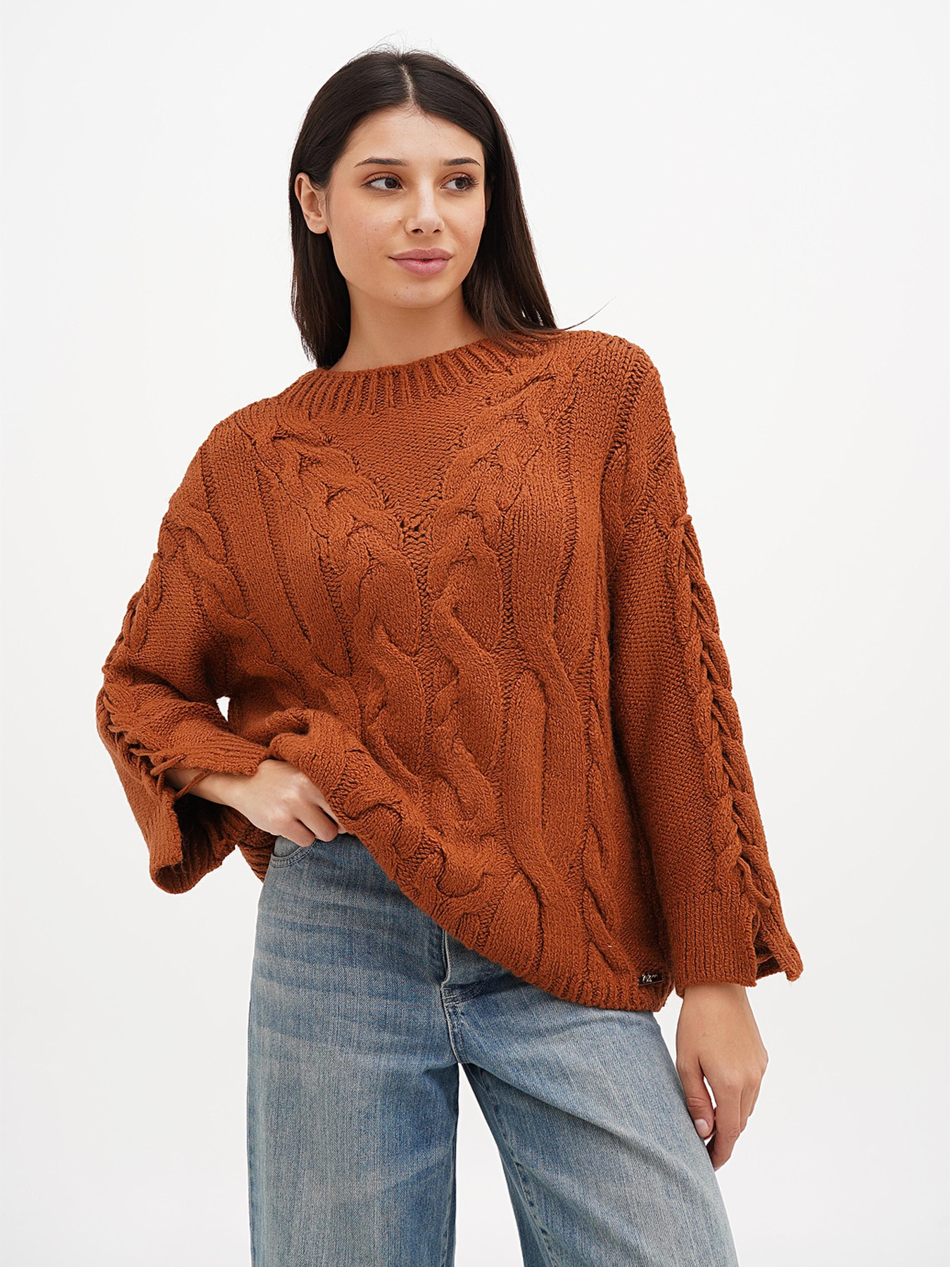 Джемпер Sassofono модель A271-SC-3531_коричневый Фото