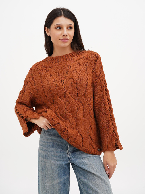 Джемпер Sassofono модель A271-SC-3531_коричневый Фото