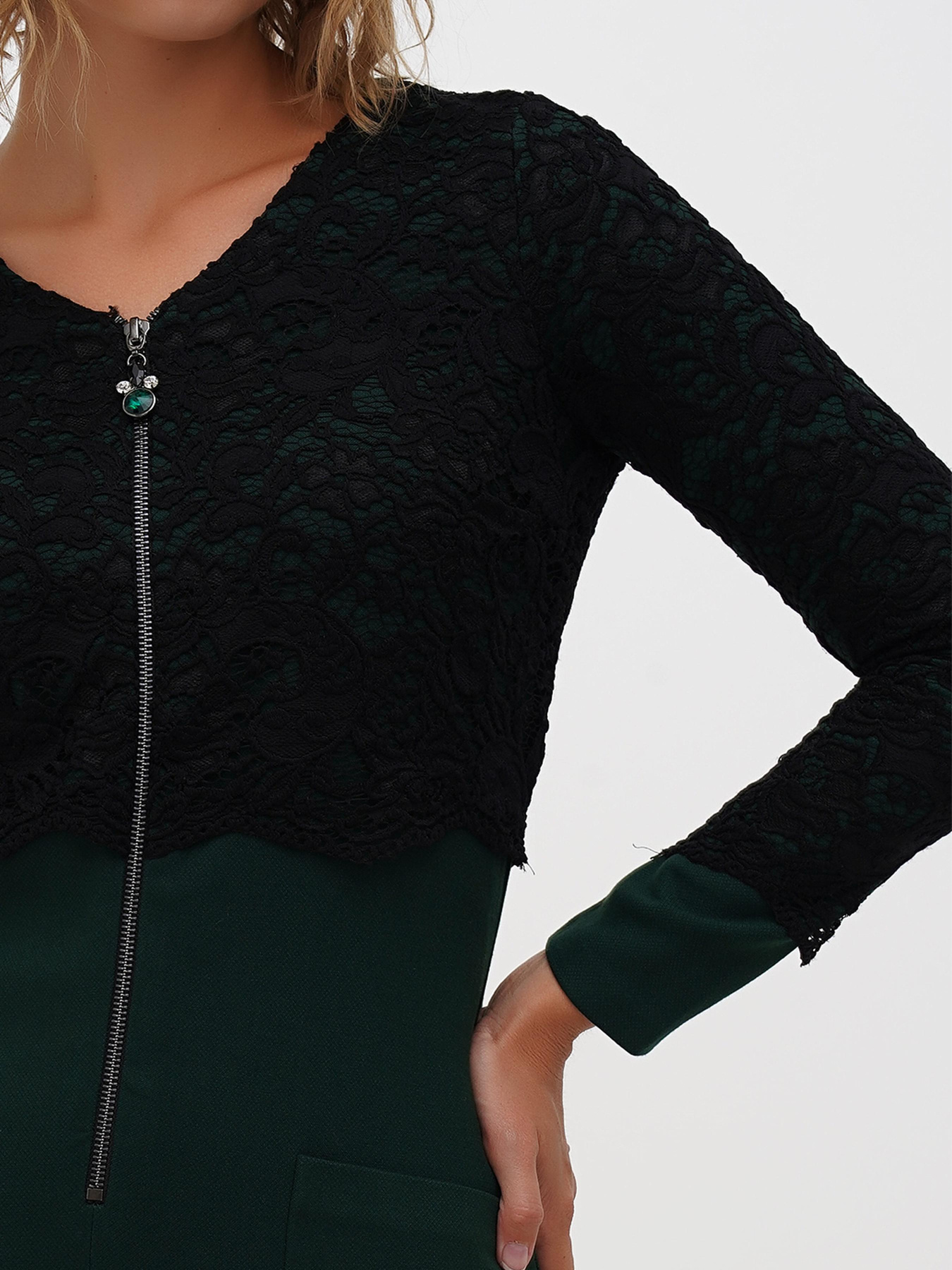 Платье мини Sassofono модель A271-SF-2685_зеленый Фото