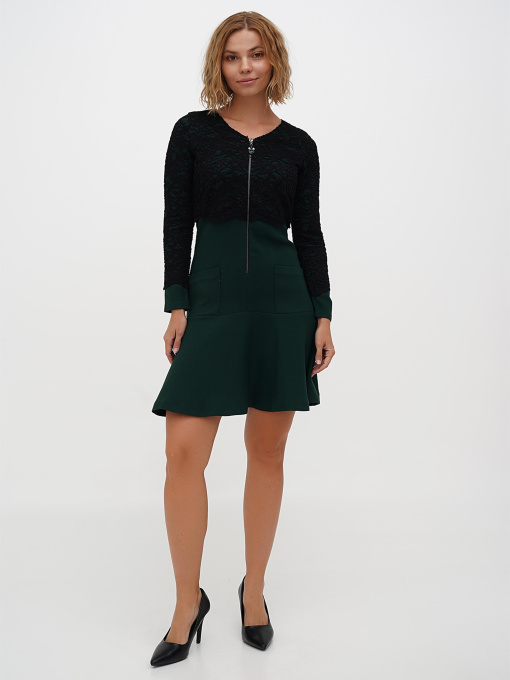 Платье мини Sassofono модель A271-SF-2685_зеленый Фото