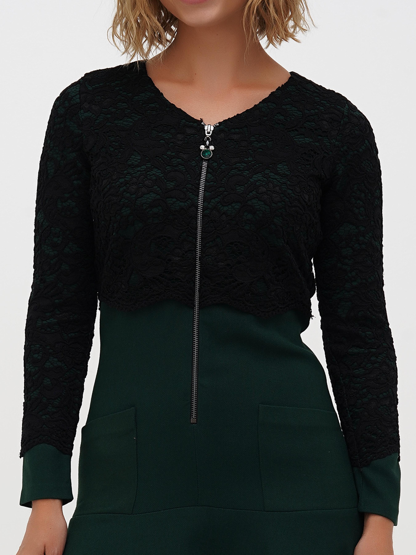 Платье мини Sassofono модель A271-SF-2685_зеленый Фото