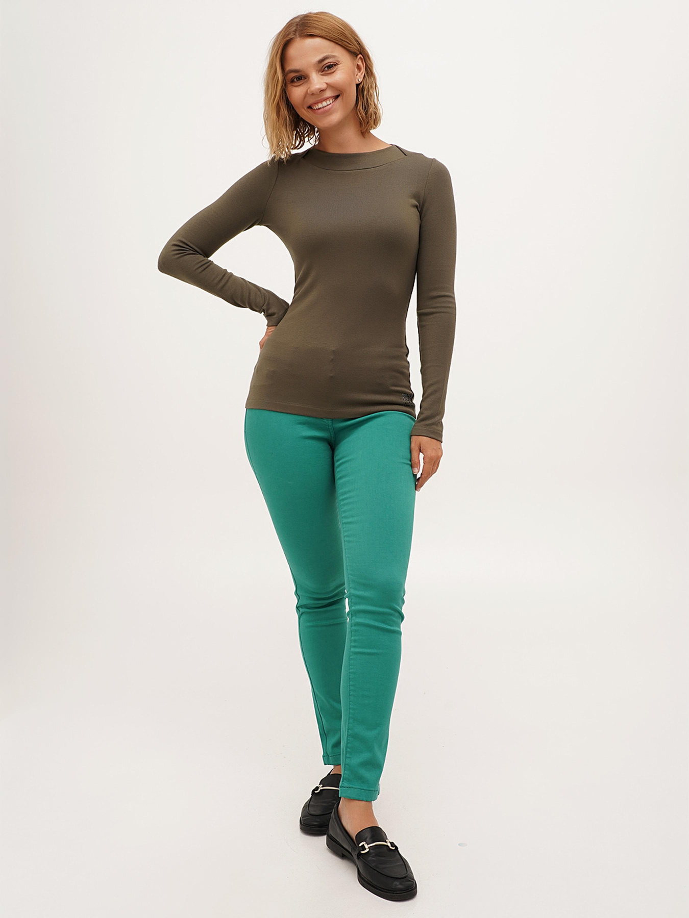 Скіні джинси Sassofono модель A271-SF-2532_зеленый Скіні джинси Sassofono модель A271-SF-2532_зеленый Фото