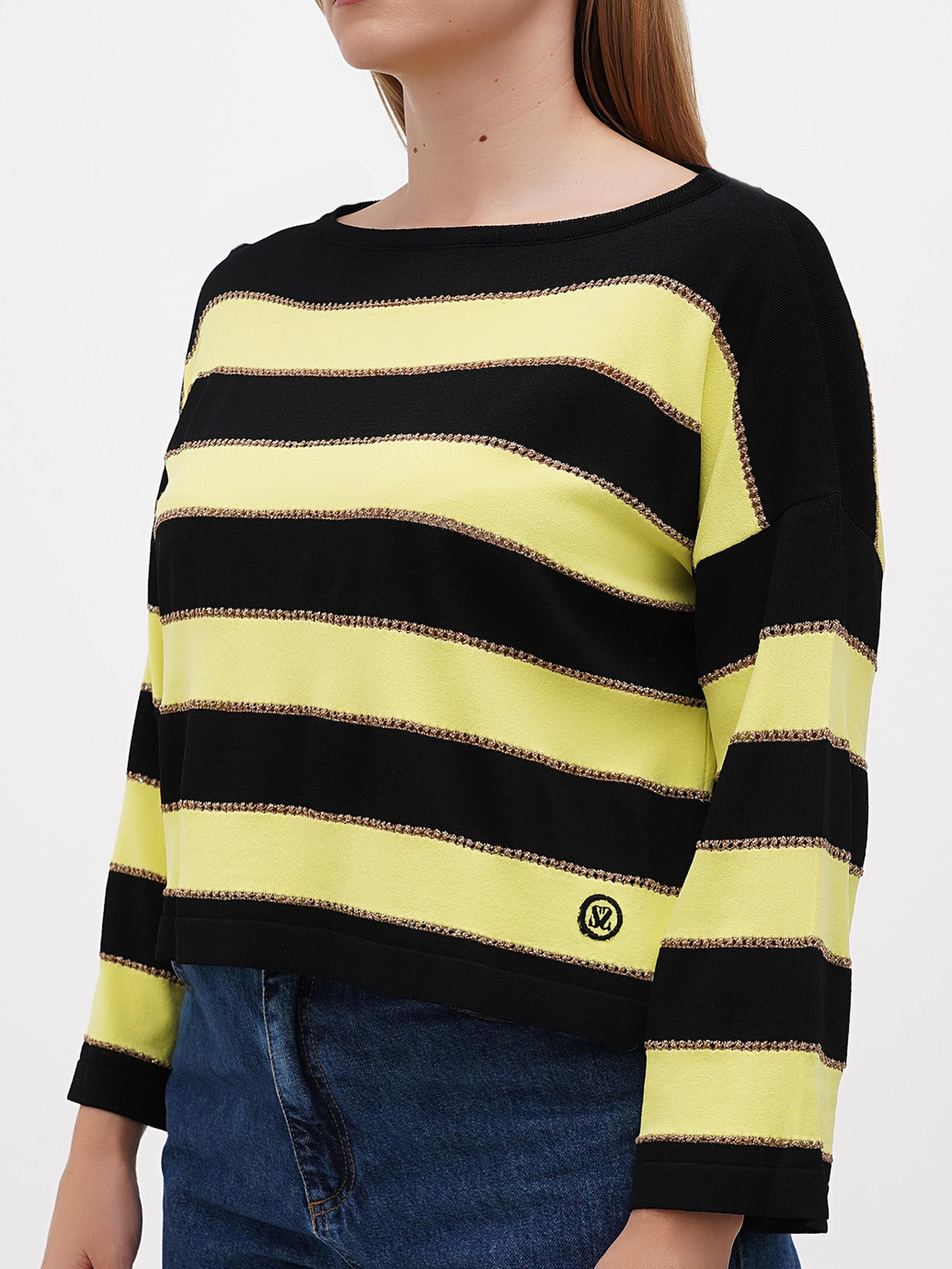 Джемпер Sassofono модель A271-SF-3588_черный_зеленый Фото