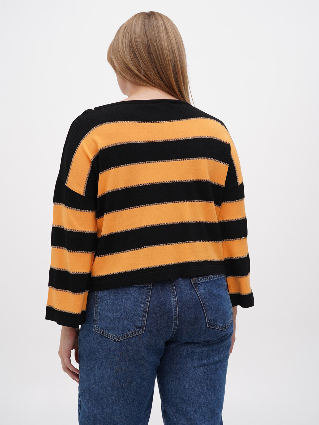 Джемпер Sassofono модель A271-SF-3588_черный_оранжевый Фото