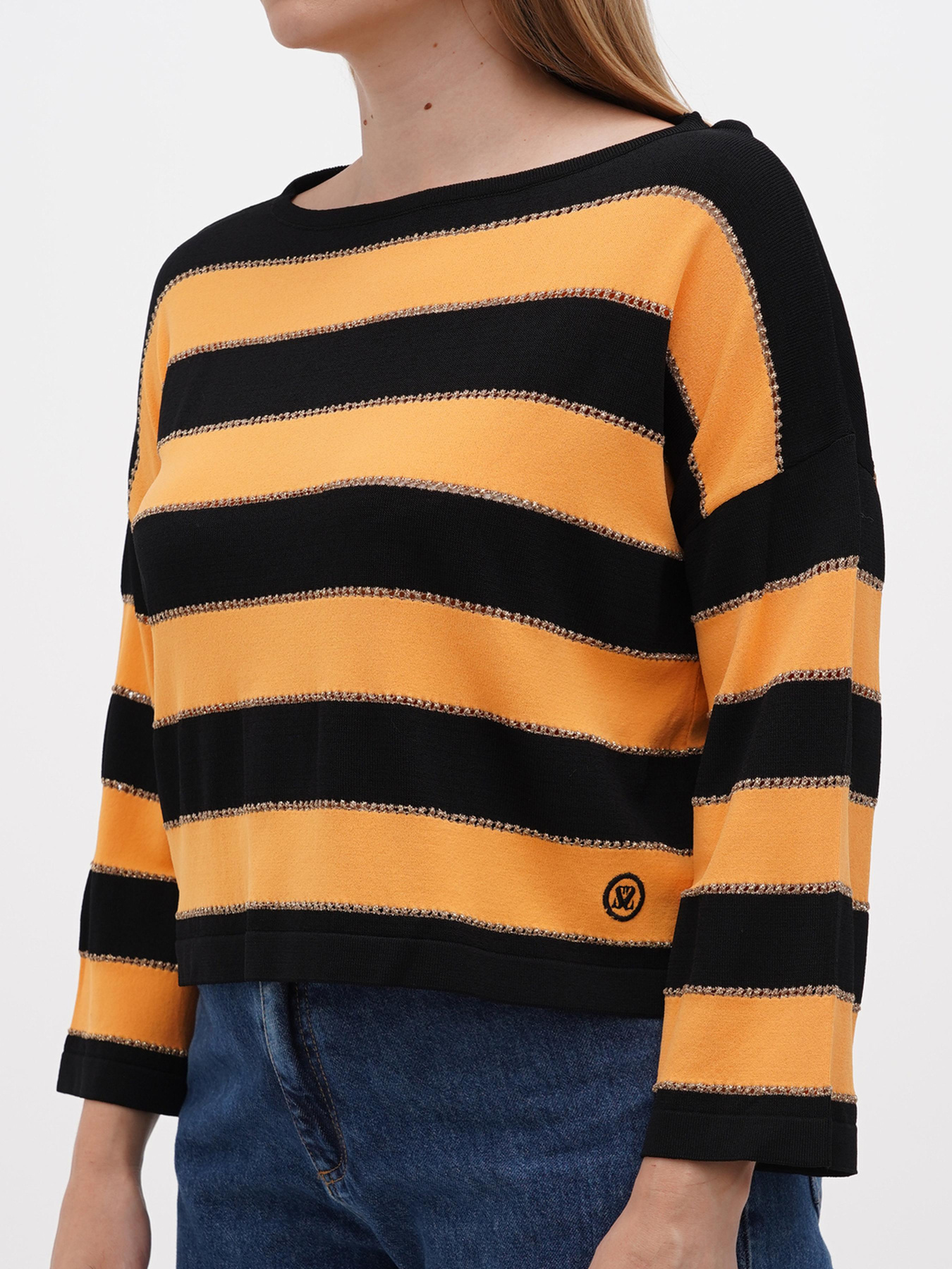 Джемпер Sassofono модель A271-SF-3588_черный_оранжевый Фото