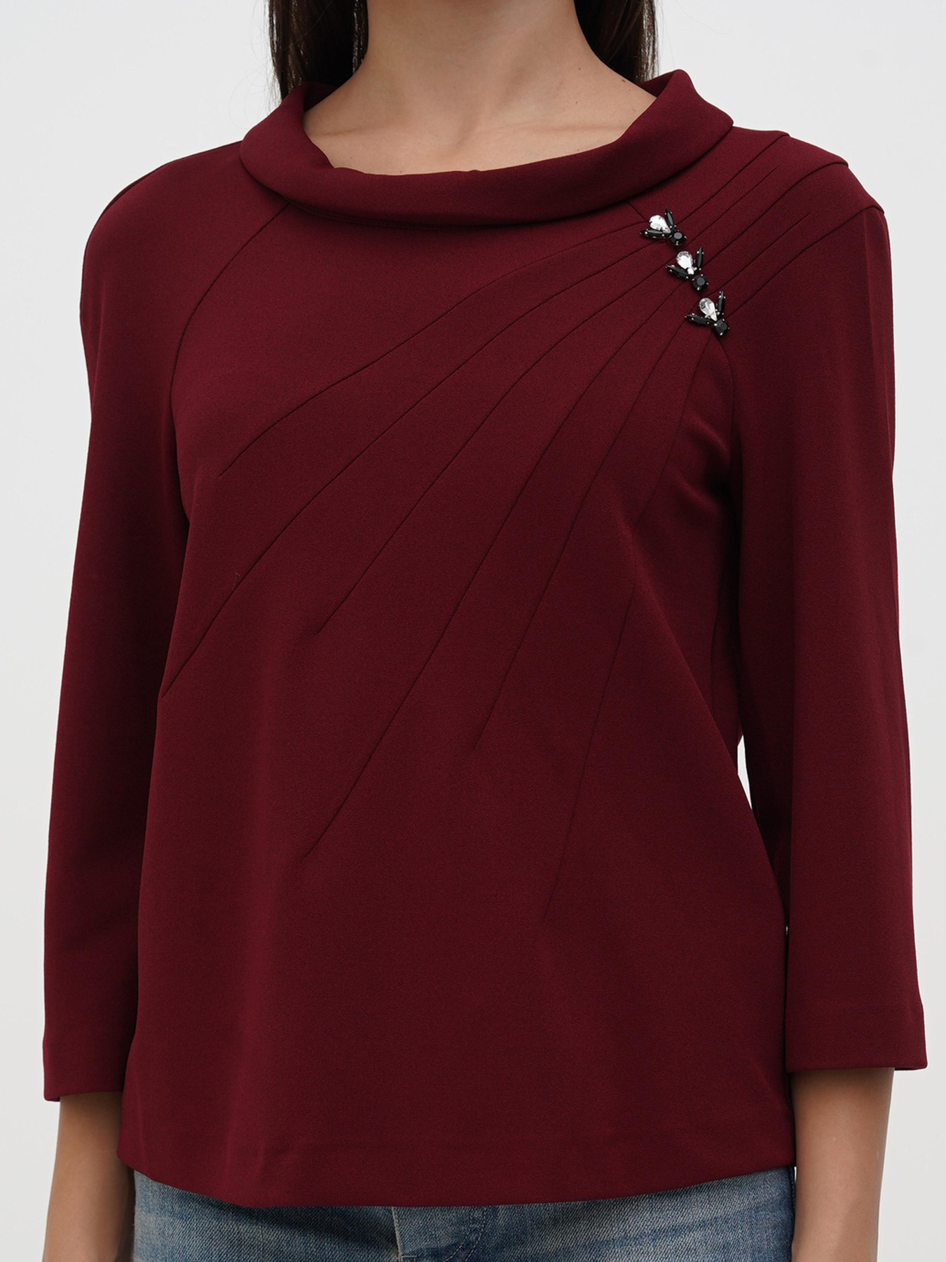 Блуза Sassofono модель _A271-SC-3503_бордовый Фото