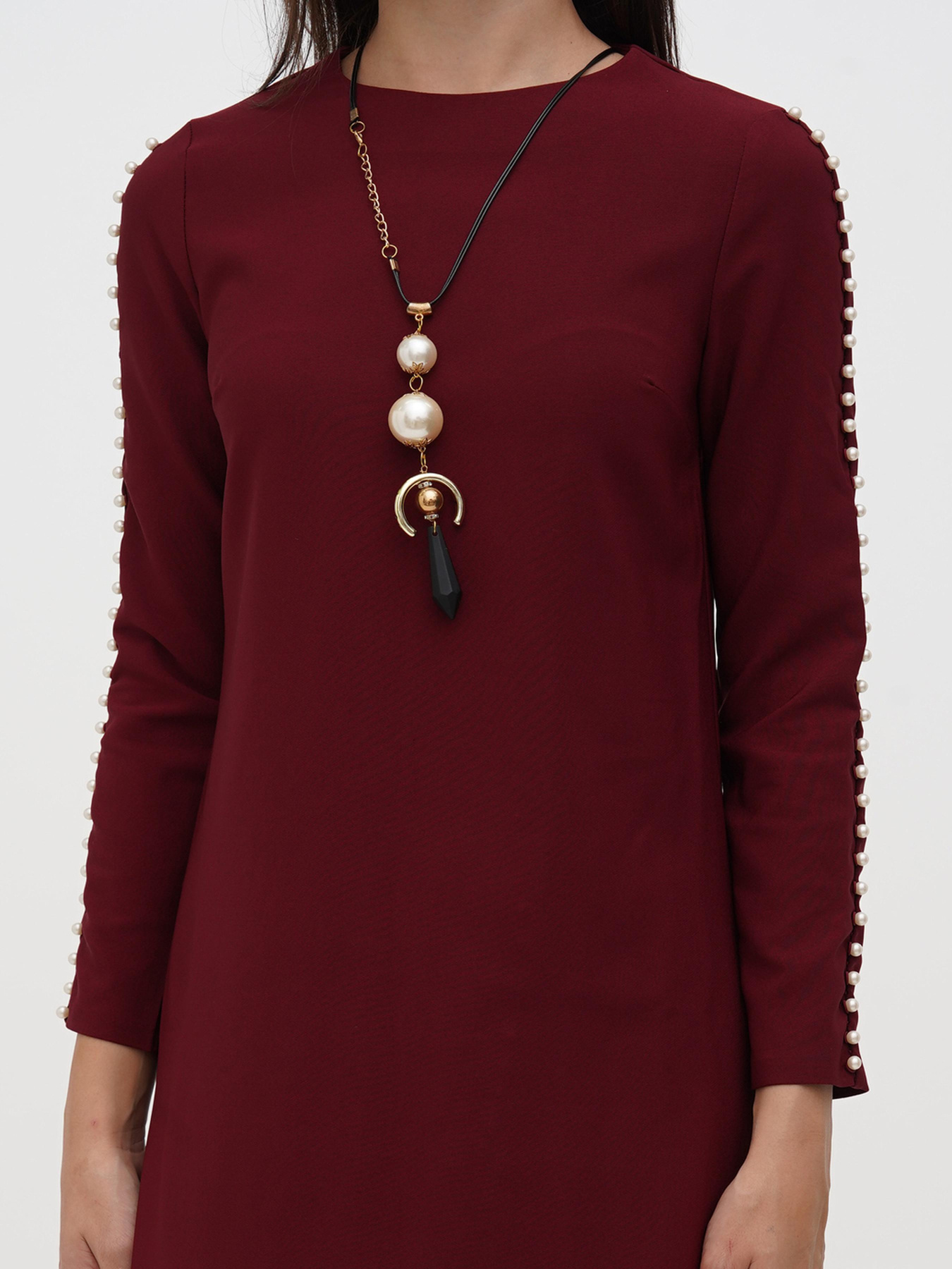 Платье мини Sassofono модель A271-SC-1940_бордовый Фото