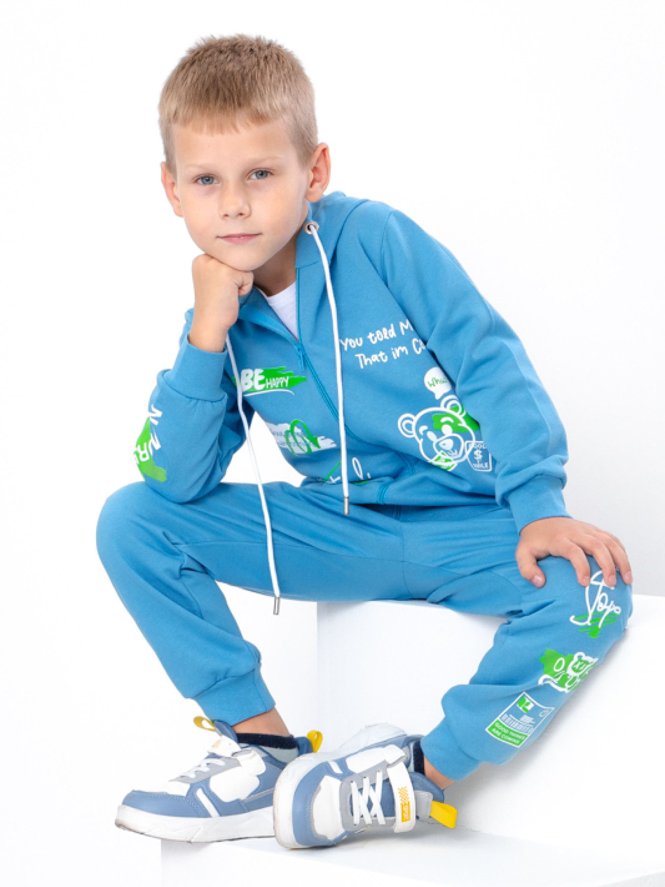 Спортивный костюм Носи своє модель 6018-023-33-2-goluba-blakitx-bear Фото