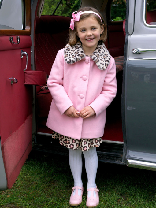 Пальто Rachel Riley Leopard Faux Fur Collar модель GCT116PKADR Фото