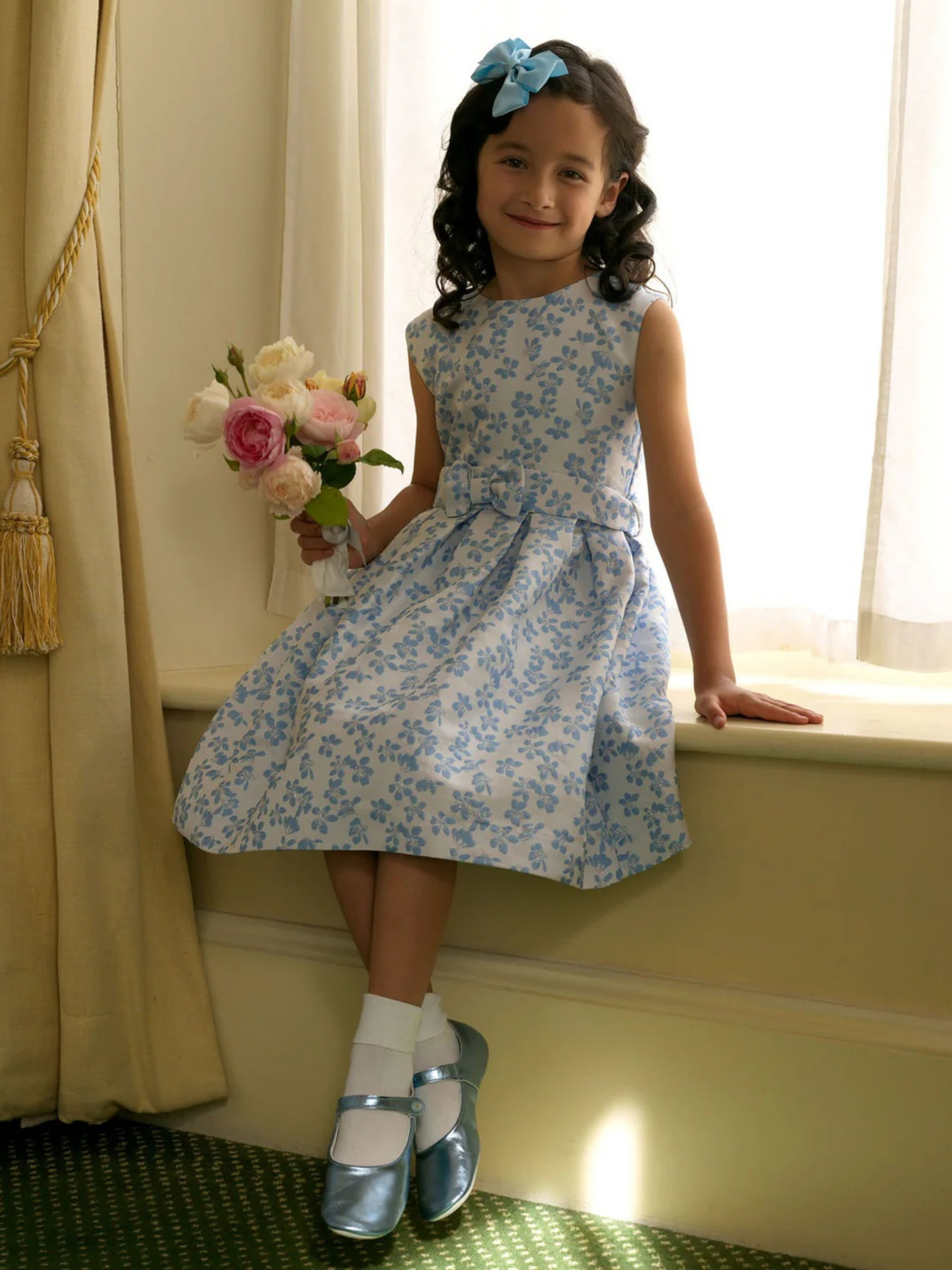 Сукня міді Rachel Riley Periwinkle Damask модель GDR170BLABE-BLU Фото