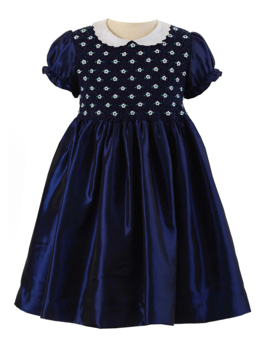 Платье мини Rachel Riley Taffeta Smocked модель GDR397NAABX-NVY Фото