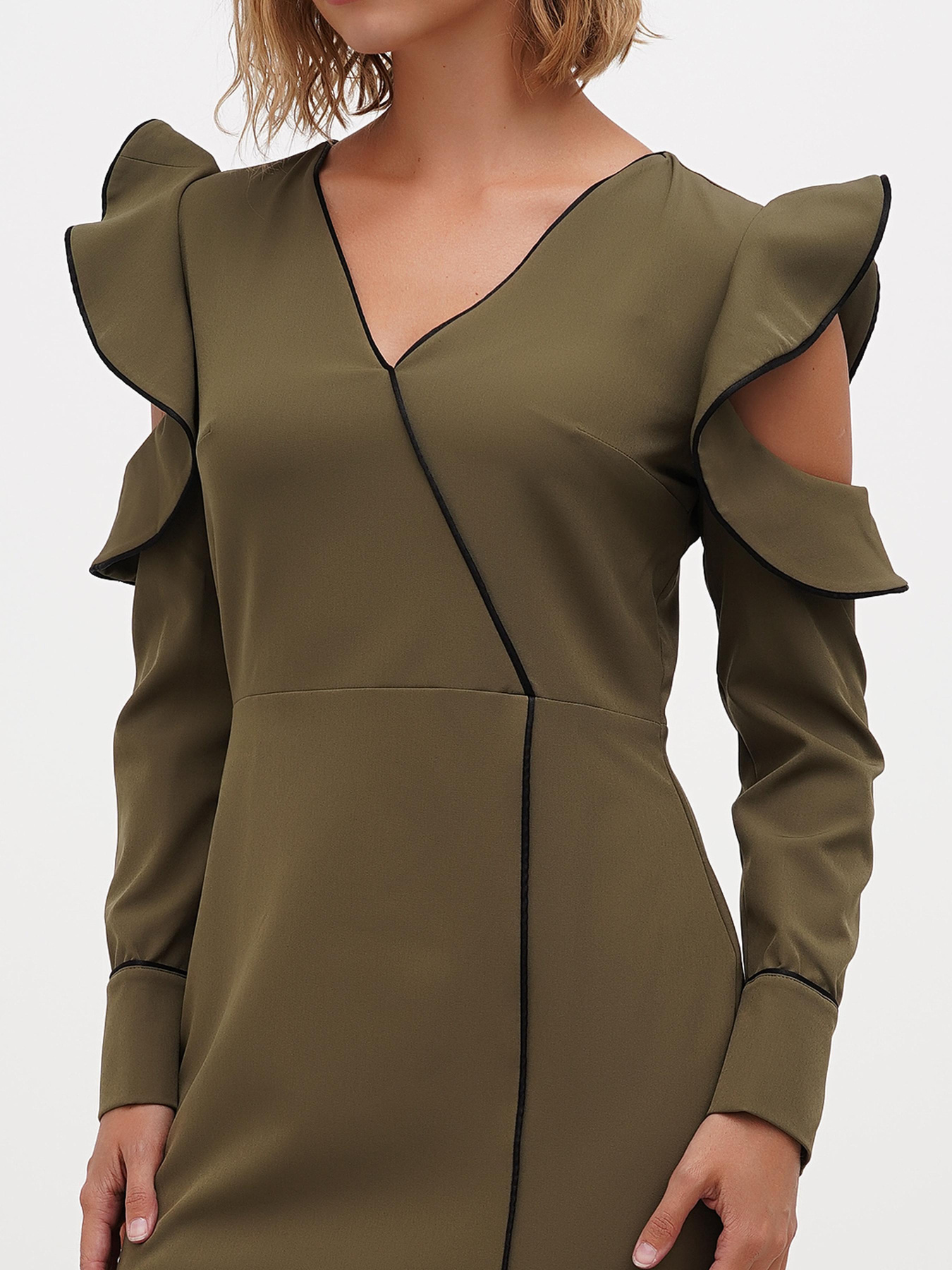 Платье миди Sassofono модель A271-SC-3475_зеленый Фото