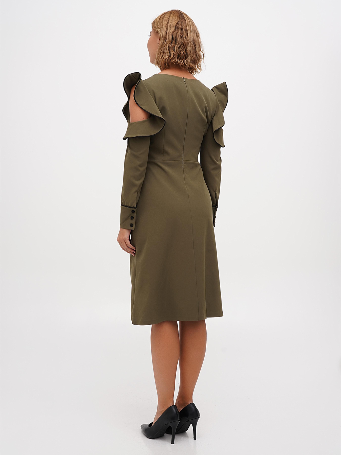 Платье миди Sassofono модель A271-SC-3475_зеленый Фото