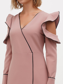 Платье миди Sassofono модель A271-SC-3475_пудра Фото