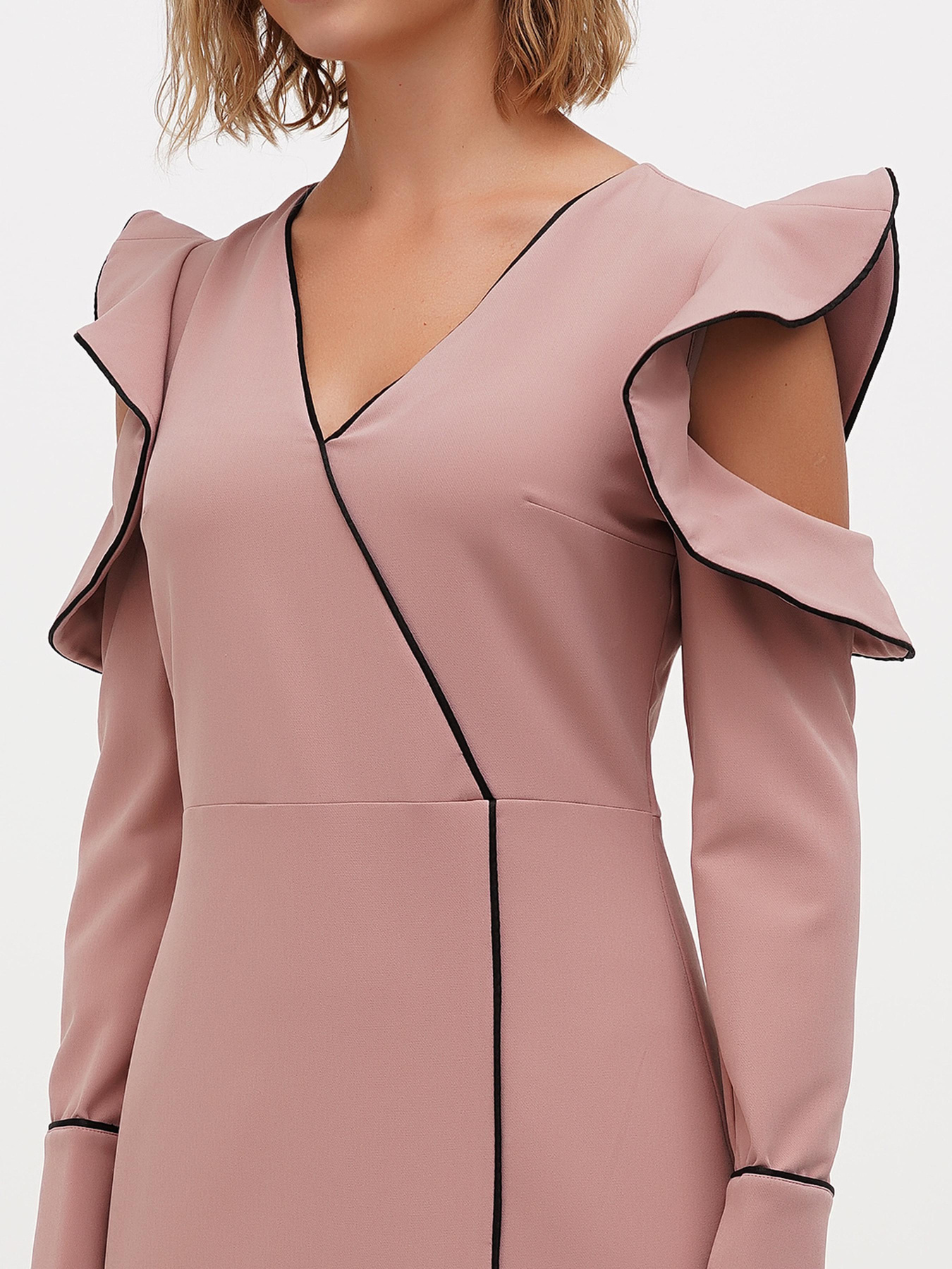 Сукня міді Sassofono модель A271-SC-3475_пудра Фото