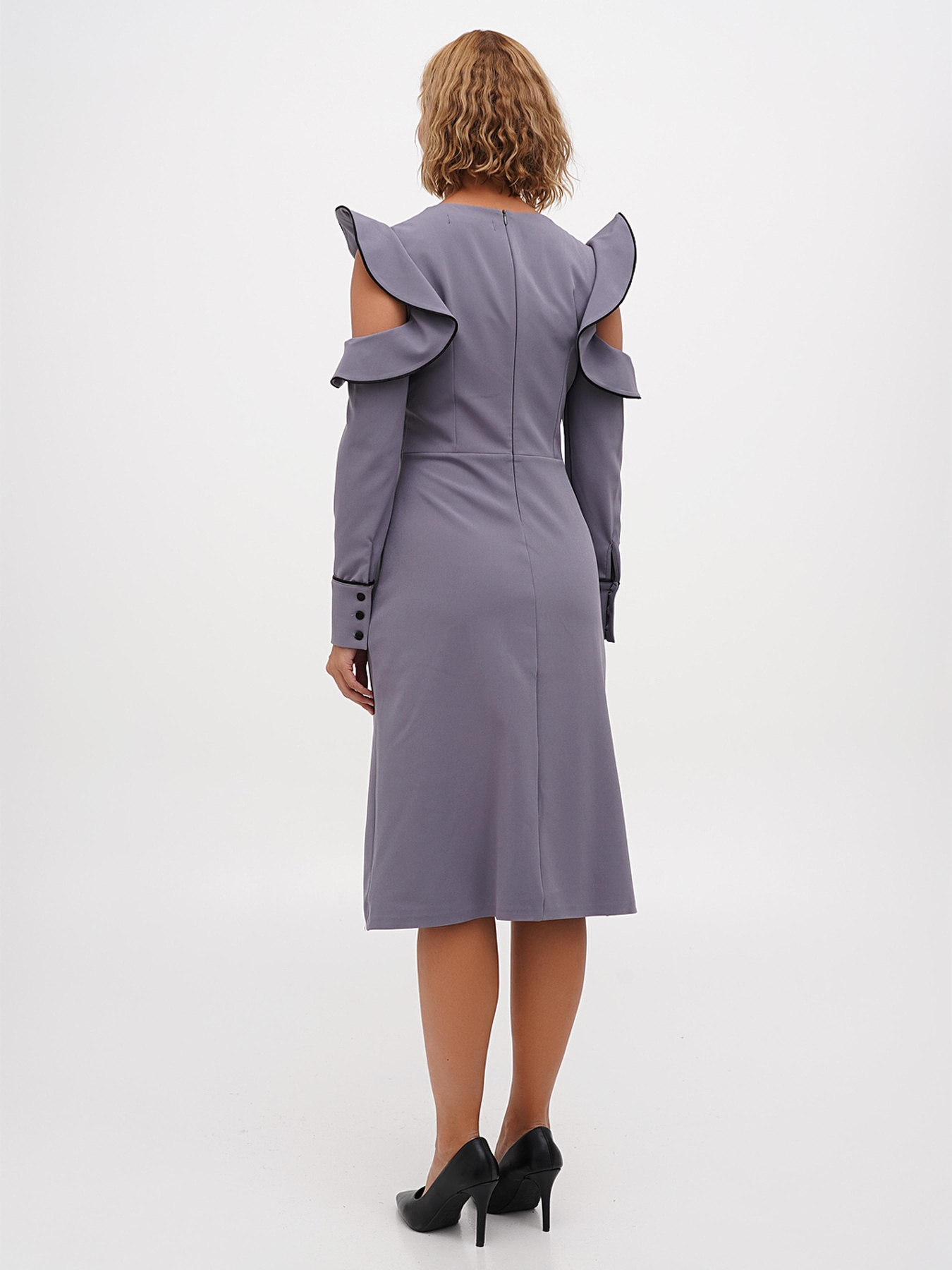 Платье миди Sassofono модель A271-SC-3475_серый Фото