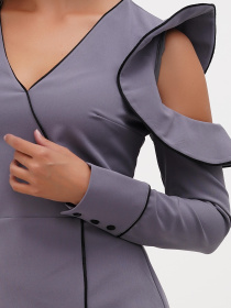 Платье миди Sassofono модель A271-SC-3475_серый Фото