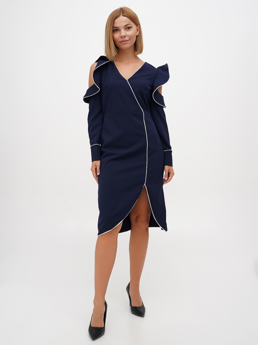 Платье миди Sassofono модель A271-SC-3475_синий Фото