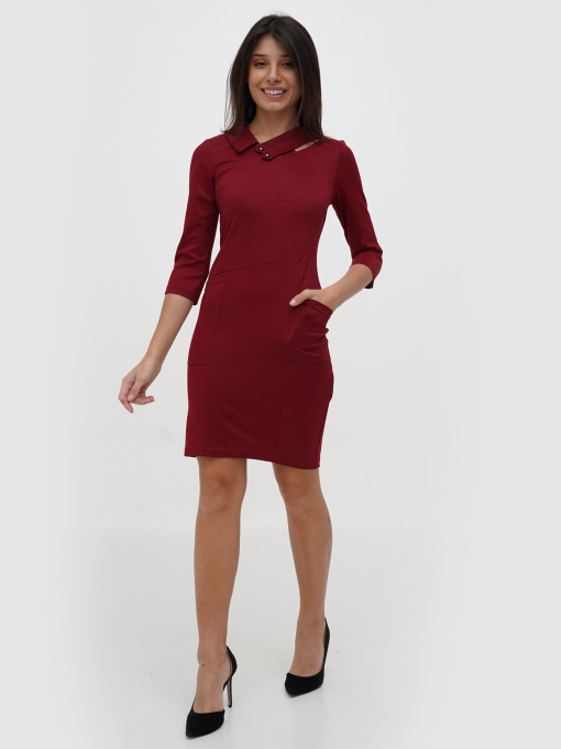 Платье мини Sassofono модель A271-SC-3446_бордовый Фото