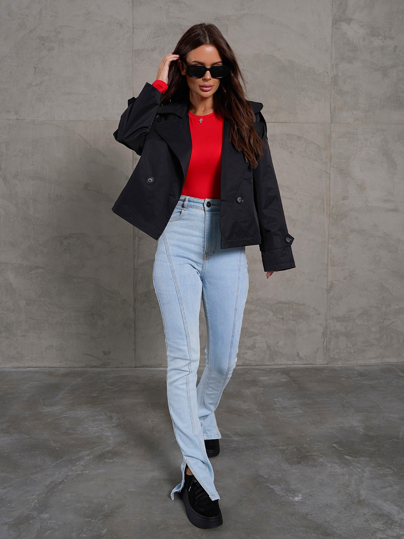 Тренч ISSA Plus модель 14881_черный Фото