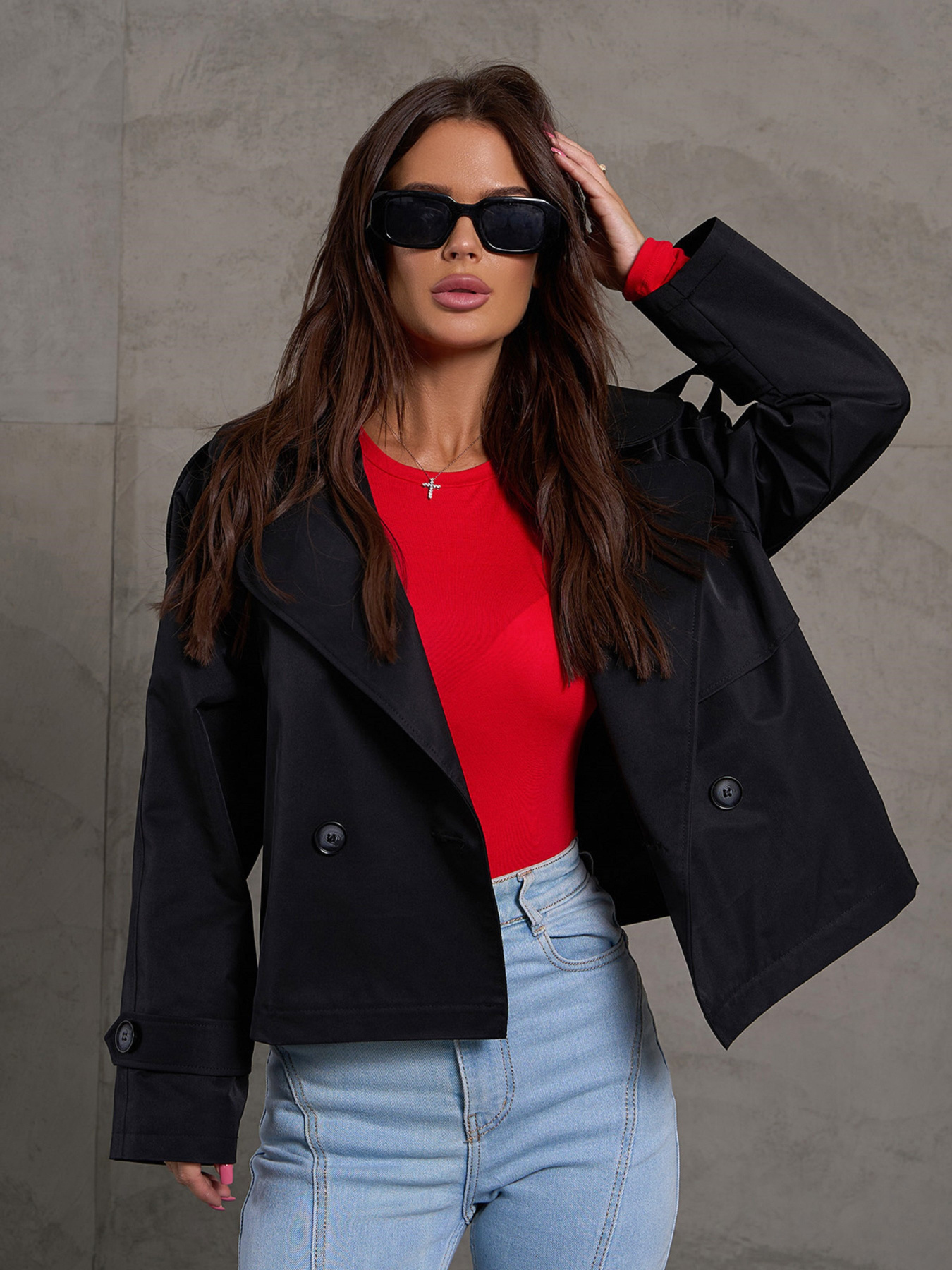 Тренч ISSA Plus модель 14881_черный Тренч ISSA Plus модель 14881_черный Фото