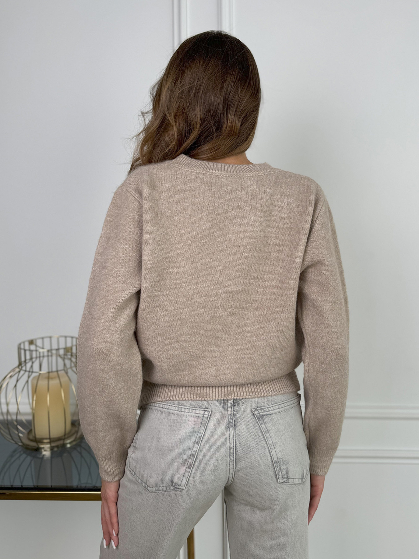 Джемпер ISSA Plus модель WN20-667_бежевый Фото