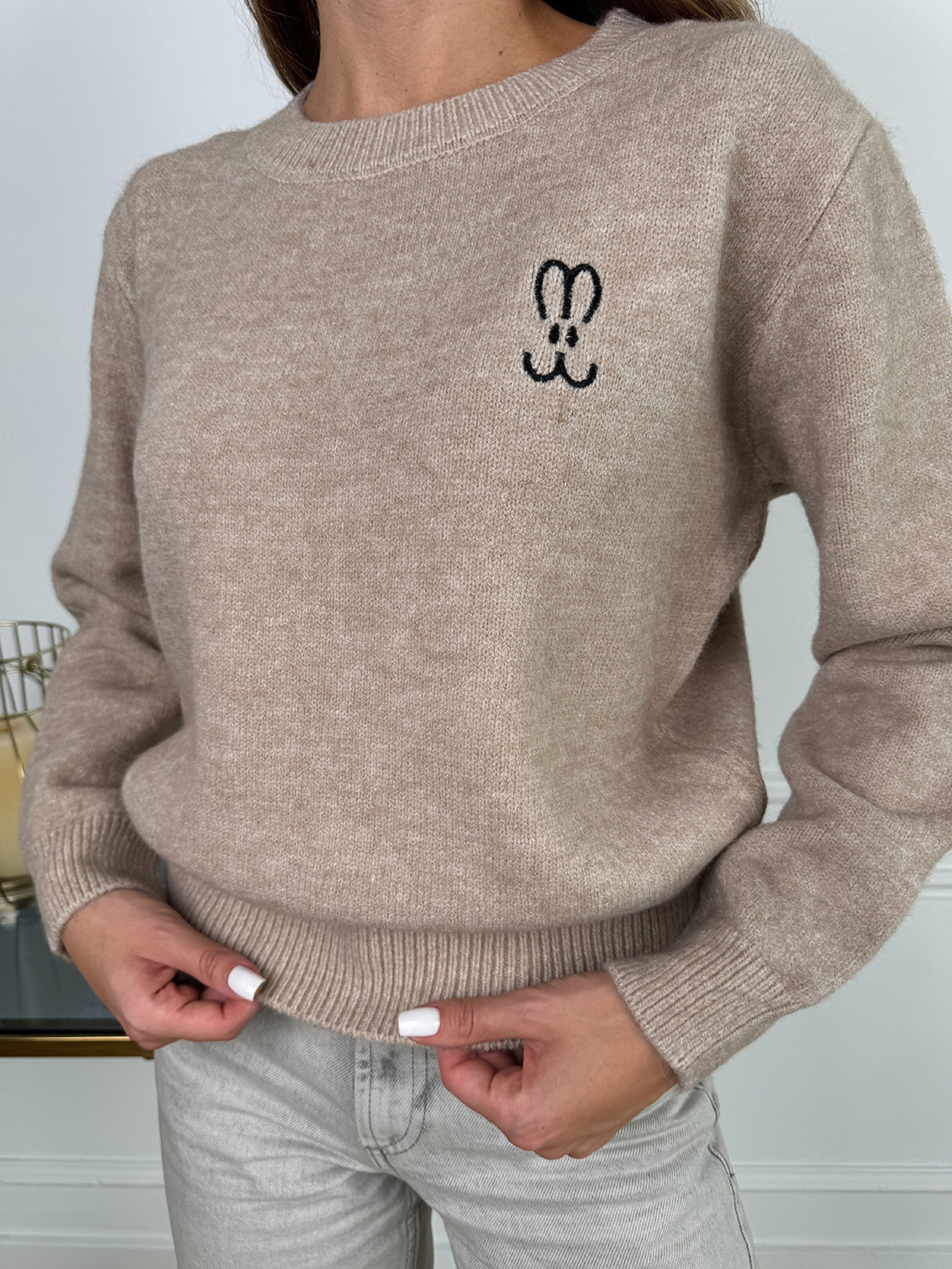 Джемпер ISSA Plus модель WN20-667_бежевый Фото