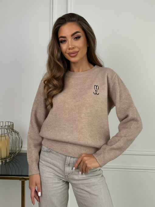 Джемпер ISSA Plus модель WN20-667_бежевый Фото