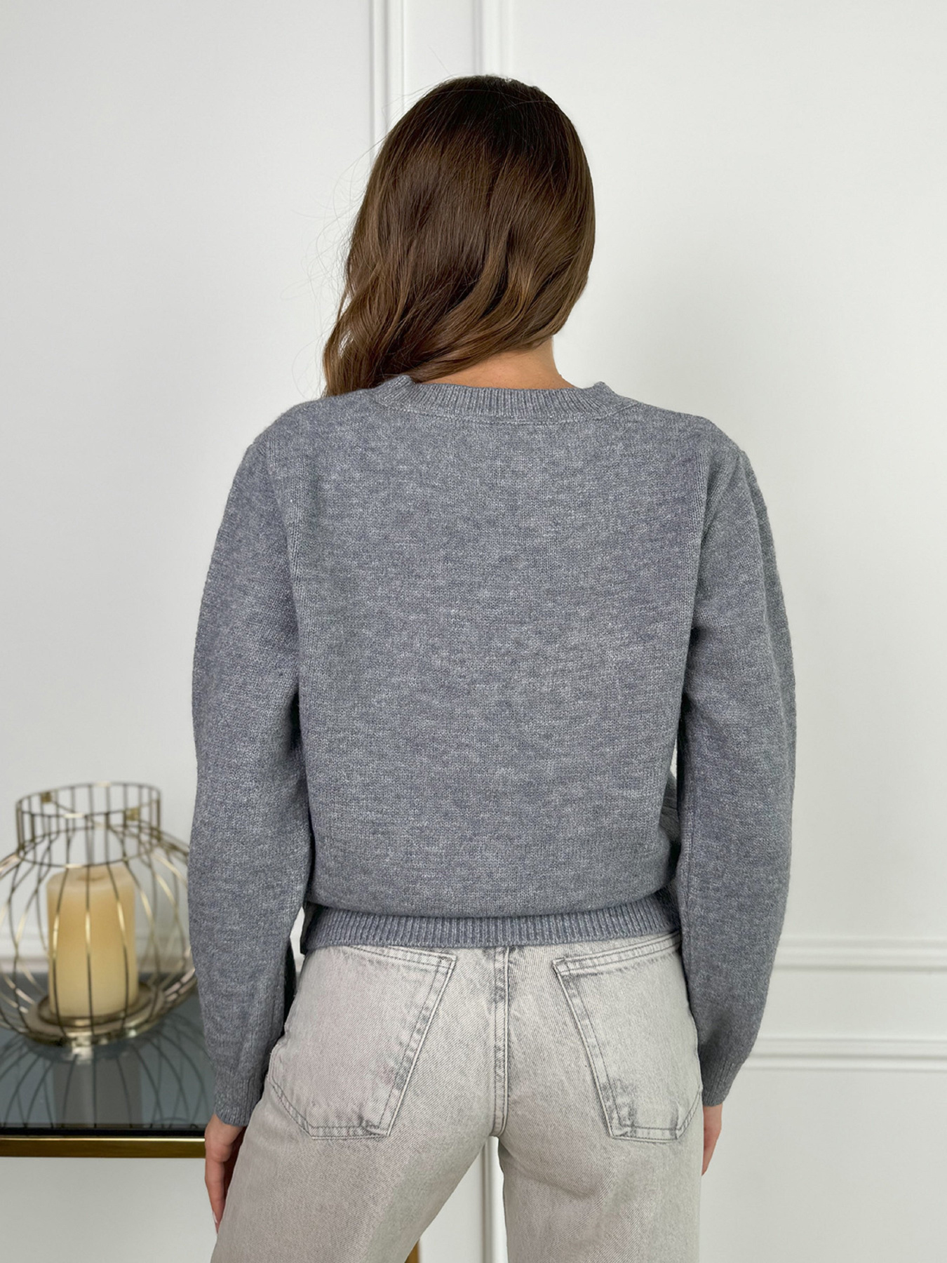 Джемпер ISSA Plus модель WN20-667_серый Фото