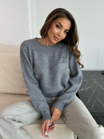 Джемпер ISSA Plus модель WN20-667_серый Фото