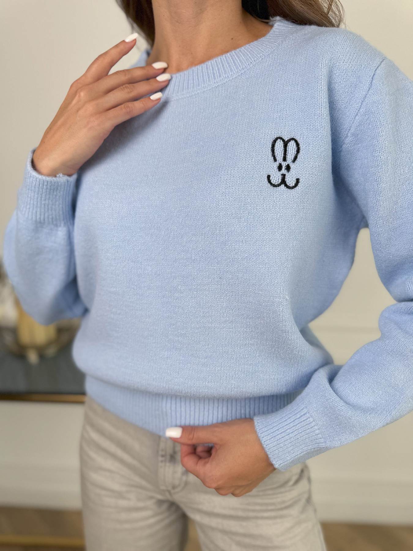 Джемпер ISSA Plus модель WN20-667_голубой Фото