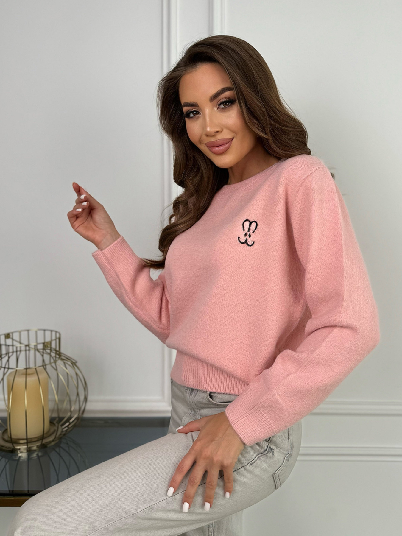 Джемпер ISSA Plus модель WN20-667_розовый Фото