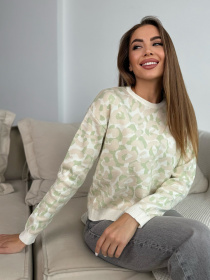 Джемпер ISSA Plus модель WN20-668_бежевый_мятный Фото