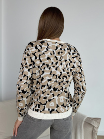 Джемпер ISSA Plus модель WN20-668_бежевый_черный Фото