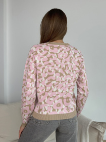 Джемпер ISSA Plus модель WN20-668_розовый_бежевый Фото