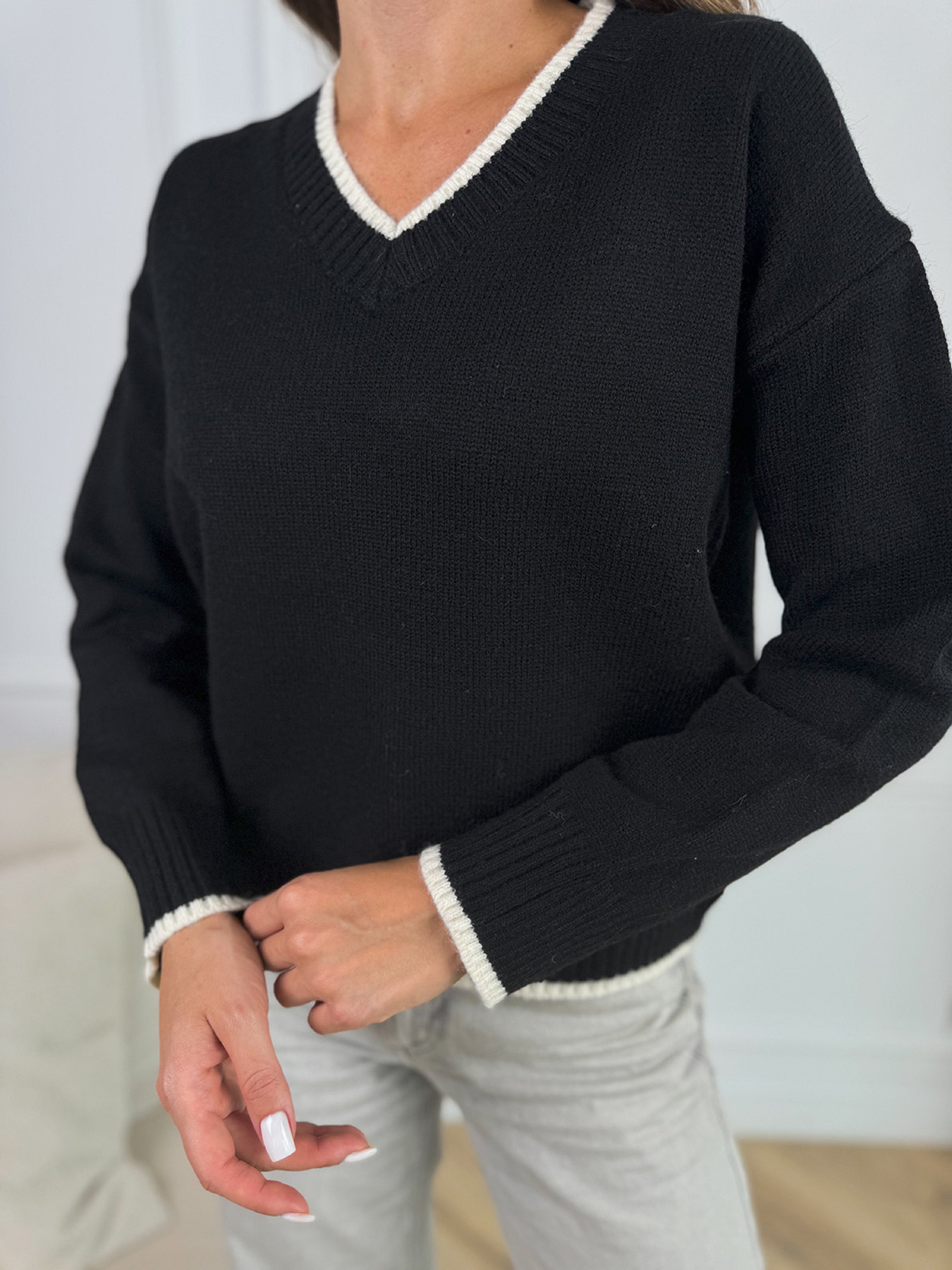 Джемпер ISSA Plus модель WN20-669_черный Фото