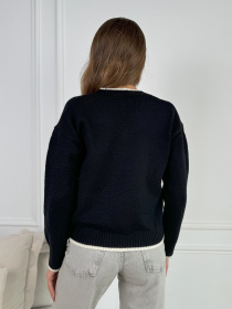 Джемпер ISSA Plus модель WN20-669_черный Фото