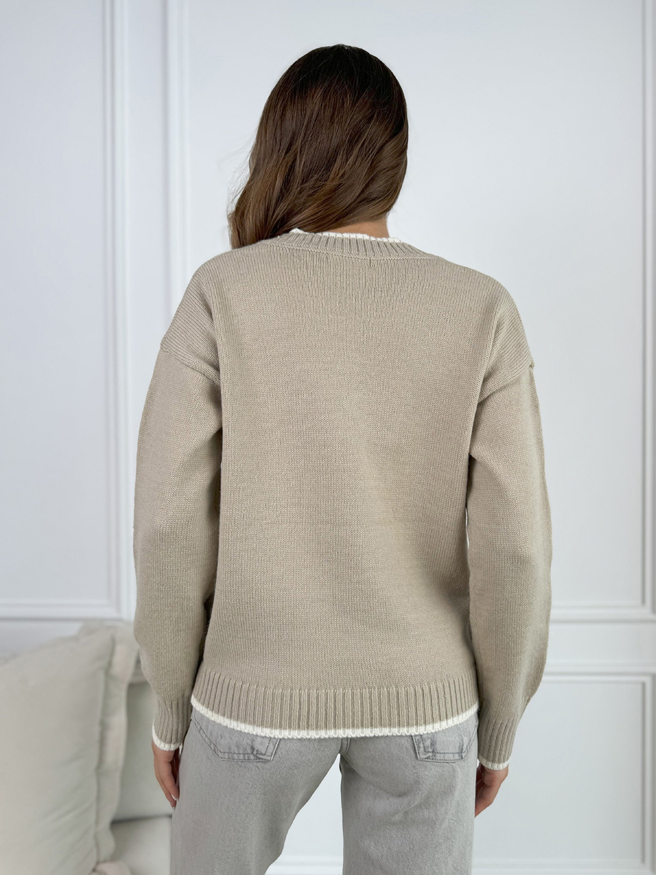 Джемпер ISSA Plus модель WN20-669_бежевый Фото