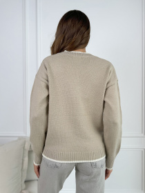 Джемпер ISSA Plus модель WN20-669_бежевый Фото