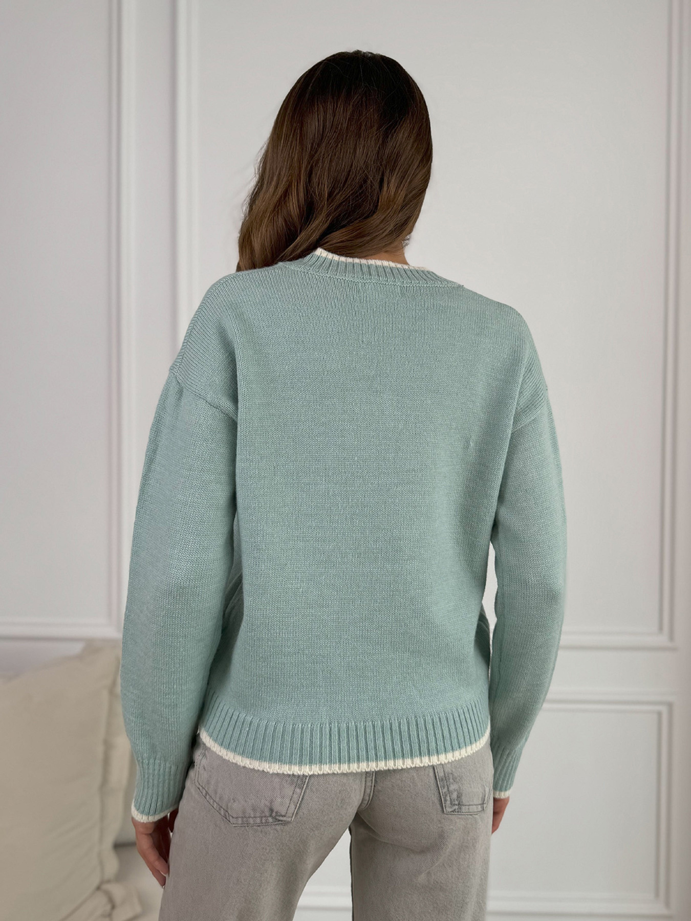 Джемпер ISSA Plus модель WN20-669_мятный Фото