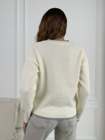 Джемпер ISSA Plus модель WN20-669_молочный Фото