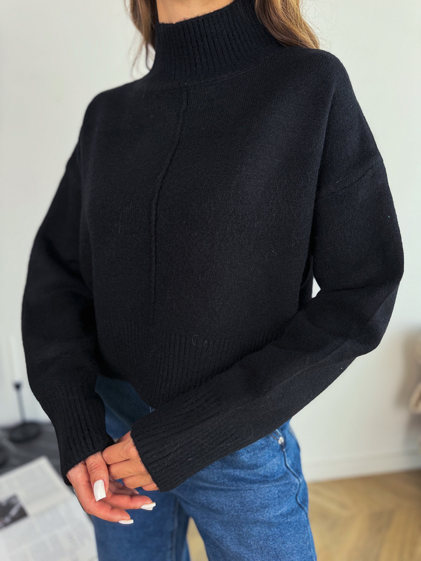 Свитер ISSA Plus модель WN20-670_черный Фото