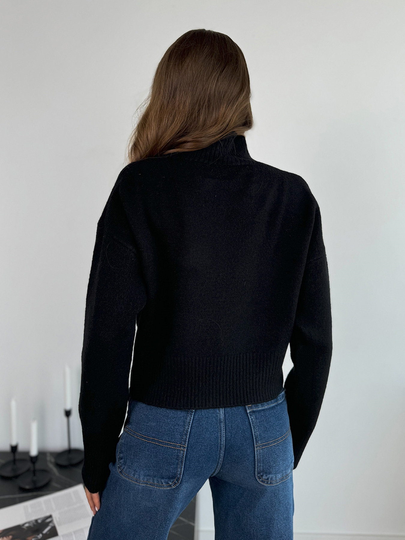 Свитер ISSA Plus модель WN20-670_черный Фото