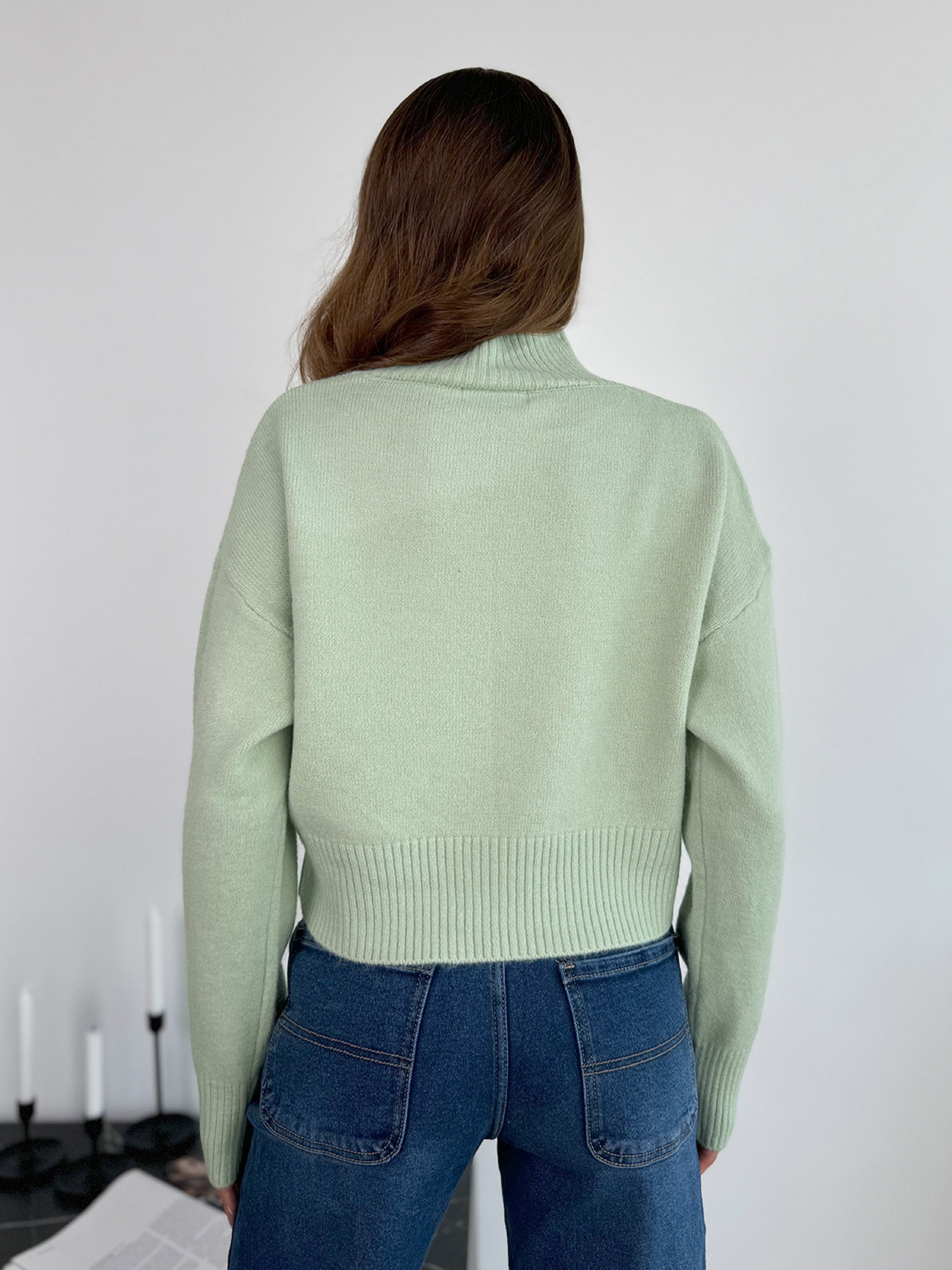 Светр ISSA Plus модель WN20-670_мятный Фото