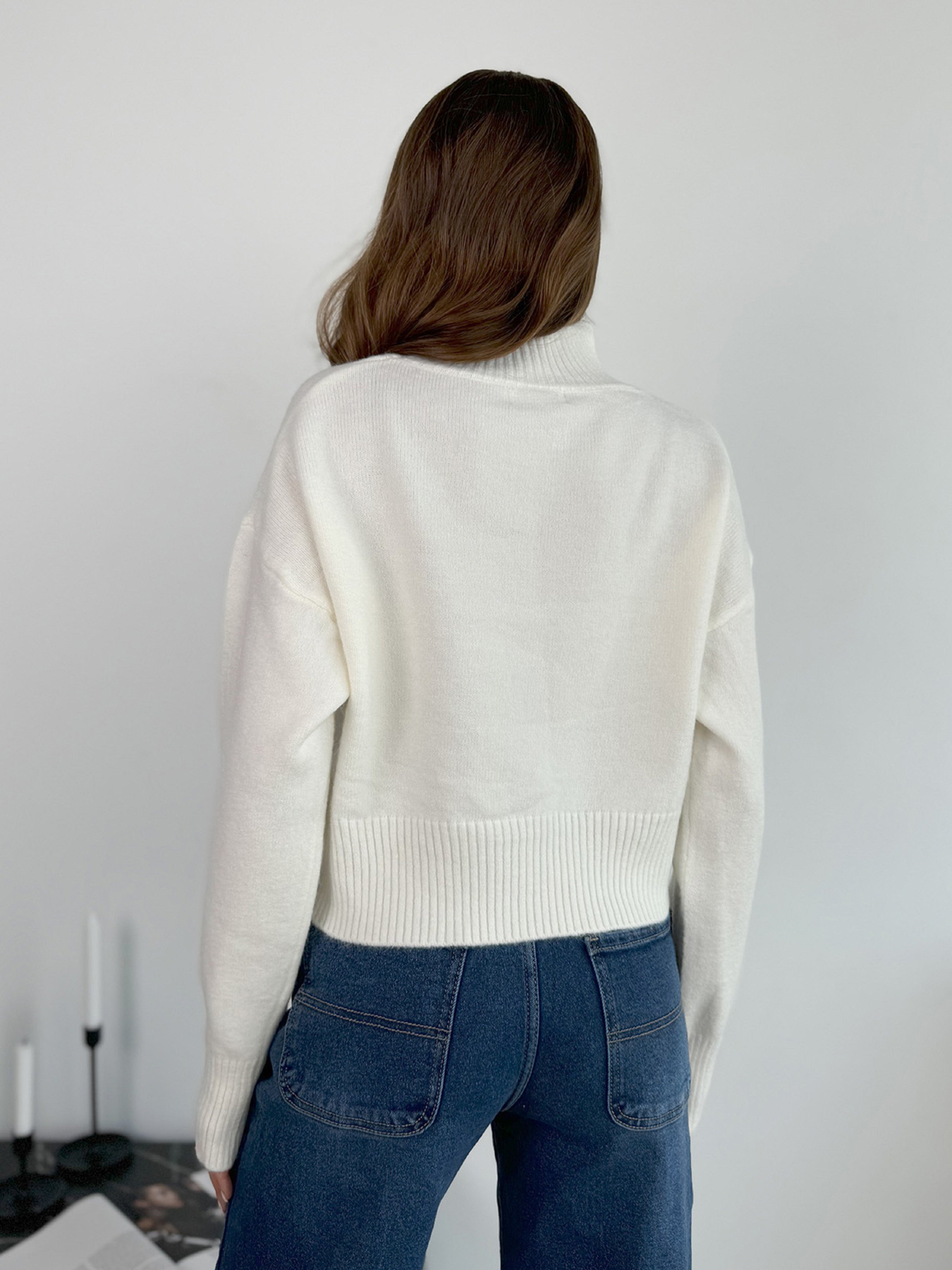 Светр ISSA Plus модель WN20-670_молочный Фото