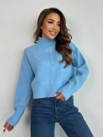 Свитер ISSA Plus модель WN20-670_голубой Фото