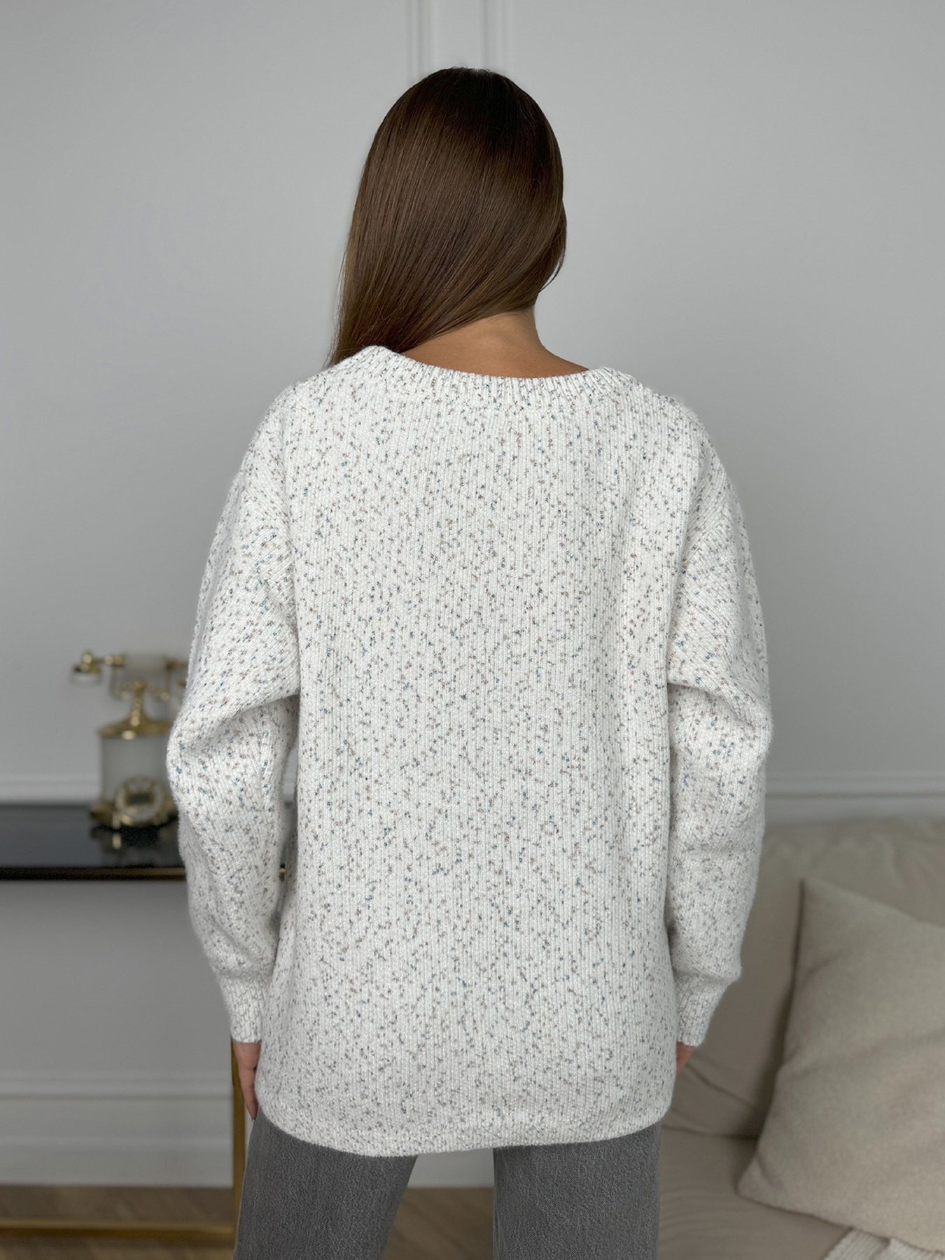 Джемпер ISSA Plus модель WN20-671_молочный Фото