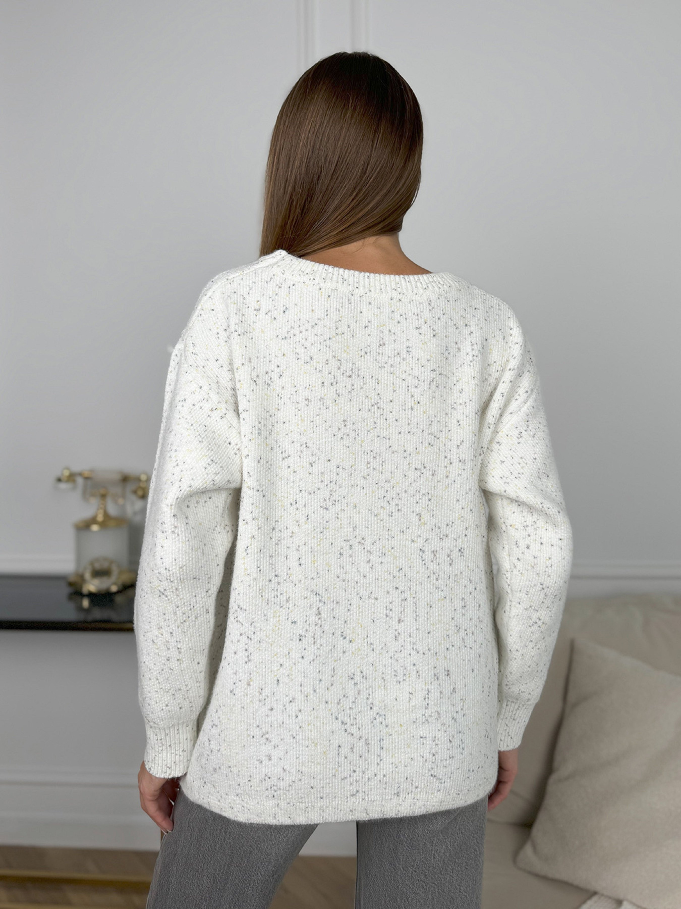 Джемпер ISSA Plus модель WN20-671_белый Фото