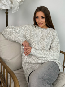 Джемпер ISSA Plus модель WN20-671_серый Фото